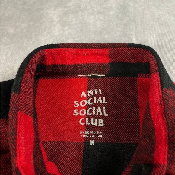 2016 Anti Social Social Club Flannel Shirt M Size - Picture 4 of 4